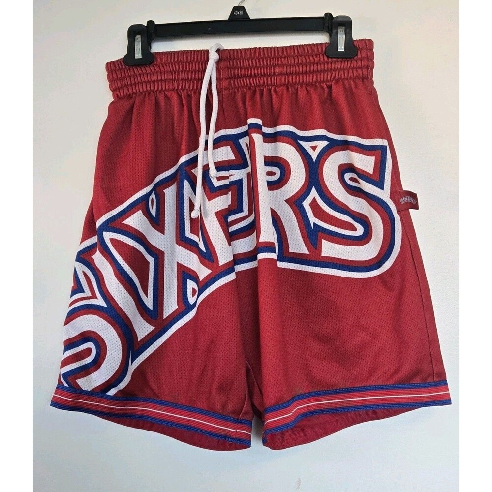 Just Don x Mitchell & Ness Sixers 76ers Shorts Size S‎ Mens 96 97 NBA  Red